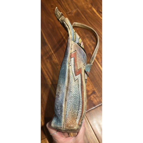 ANUSCHKA Purse Hand Painted Leather Shoulder Bag Abstract Southwest Art - Picture 7 of 16